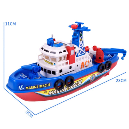 Electric Fishing Fire Boat Baby Shower Toy with Water Spray & Light & Sound Function-garmade.com