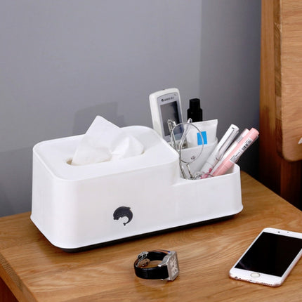 3 PCS Household Living Room Tissue Box Multifunctional Storage Box(White)-garmade.com