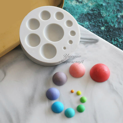 Round Silicone Fondant Cake Mold DIY Baking Decoration Chocolate Tool(Grey)-garmade.com