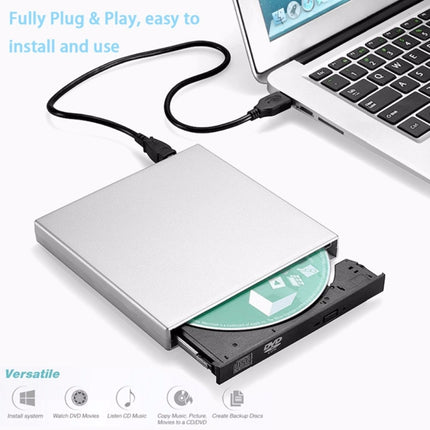 USB 2.0 Portable Ultra Slim External Slot-in DVD-RW CD-RW CD DVD ROM Player Drive for PC-garmade.com