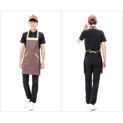 Solid Color Polyester Home Apron Antifouling Simple Adult Apron(Sapphire)-garmade.com