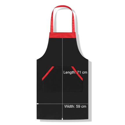 Solid Color Polyester Home Apron Antifouling Simple Adult Apron(Black)-garmade.com