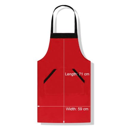 Solid Color Polyester Home Apron Antifouling Simple Adult Apron(Red)-garmade.com