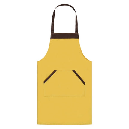 Solid Color Polyester Home Apron Antifouling Simple Adult Apron(Yellow)-garmade.com