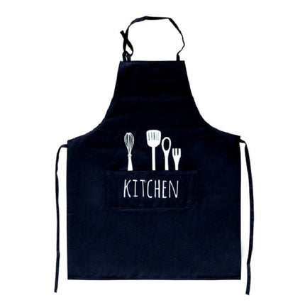 Printing Cutlery Pattern Kitchen Bakery Apron(Black)-garmade.com