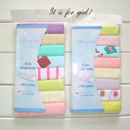 8 PCS/LOT Cotton Newborn Baby Towels Saliva Towel Baby Boys Girls Nursing Towel Handkerchief(Girls Color)-garmade.com