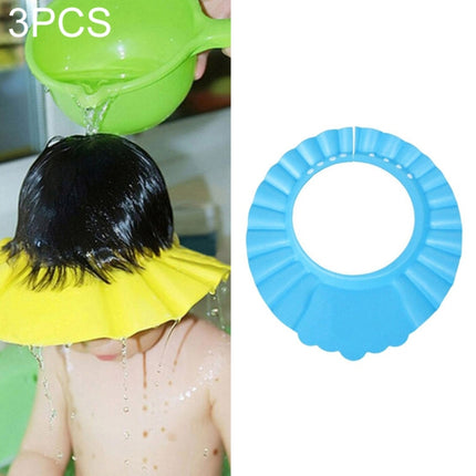 5 PCS Safe Baby Shower Cap Kids Bath Visor Hat Adjustable Baby Shower Cap Protect Eyes Hair Wash Shield for Children Waterproof Cap Blue+wave-garmade.com