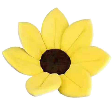 Newborn Baby Bathtub Foldable Blooming Bath Flower Bath Tub for Baby Blooming Sink Bath for Baby Play Bath Sunflower Cushion Mat, Diameter: 85cm(Yellow)-garmade.com