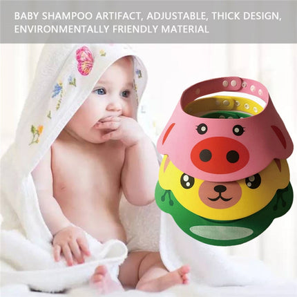 5 PCS Baby Kids Cap Shower Cap Baby Bath Cap Shower Hat Bath Visor Kids Bath Wash Hair Shield Hat(Pink Pig)-garmade.com