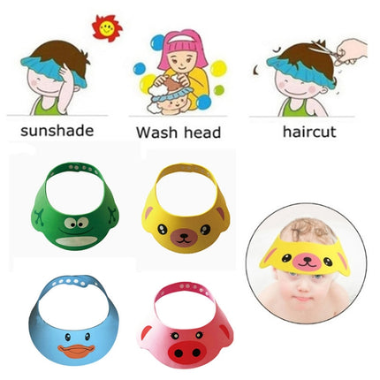 5 PCS Baby Kids Cap Shower Cap Baby Bath Cap Shower Hat Bath Visor Kids Bath Wash Hair Shield Hat(Yellow Dog)-garmade.com