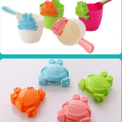 Baby Shampoo Cup Baby Shower Spoon(White Spoon + Pink Frog)-garmade.com