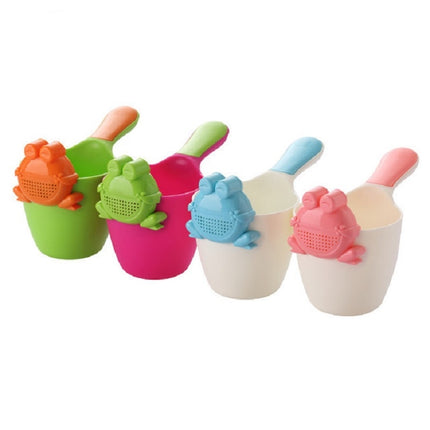 Baby Shampoo Cup Baby Shower Spoon(White Spoon + Pink Frog)-garmade.com