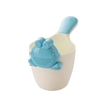 Baby Shampoo Cup Baby Shower Spoon(White Spoon + Blue Frog)-garmade.com