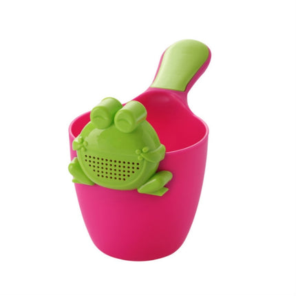 Baby Shampoo Cup Baby Shower Spoon(Rose Red + Green Frog)-garmade.com