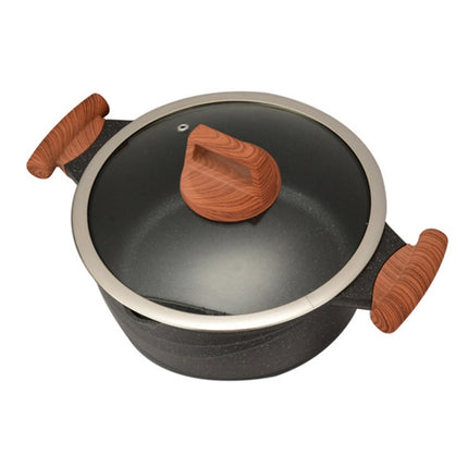 Yetele Maifan Stone Non-Fume Non-Stick Frying Pan Suitable for Induction Cooker Gas Range(24cm Stockpot)-garmade.com