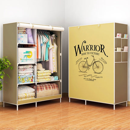 Non-woven Fabric Frame Reinforcement Wardrobe DIY Assembly Storage Organizer Detachable Clothing Furniture Shelf(Bike)-garmade.com