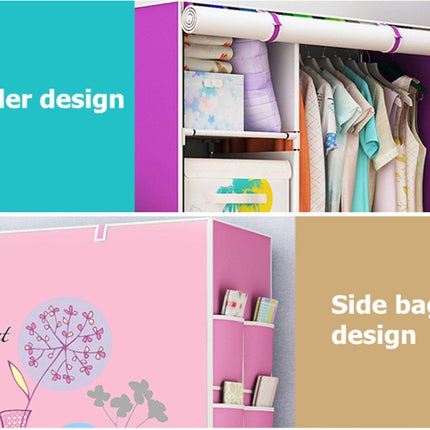 Non-woven Fabric Frame Reinforcement Wardrobe DIY Assembly Storage Organizer Detachable Clothing Furniture Shelf(Triumphal Arch)-garmade.com