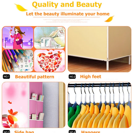 Non-woven Fabric Frame Reinforcement Wardrobe DIY Assembly Storage Organizer Detachable Clothing Furniture Shelf(Triumphal Arch)-garmade.com