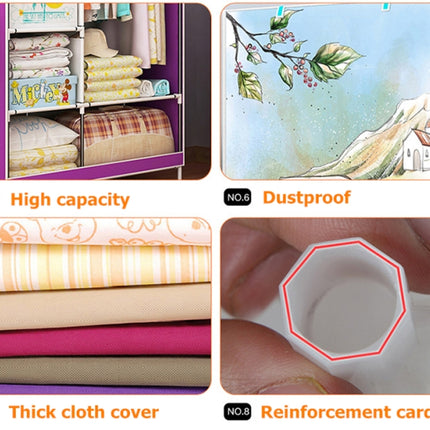 Non-woven Fabric Frame Reinforcement Wardrobe DIY Assembly Storage Organizer Detachable Clothing Furniture Shelf(Triumphal Arch)-garmade.com