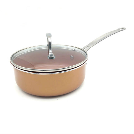 Non-stick Copper Ceramic Coating Cooking Pot, Style:With Cover-garmade.com