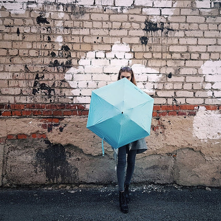 Mini Portable Umbrella Rain Women Windproof Durable 5 Folding Sun Umbrellas(Blue)-garmade.com