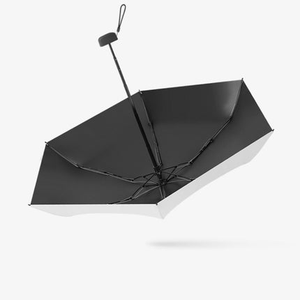 Mini Portable Umbrella Rain Women Windproof Durable 5 Folding Sun Umbrellas(White)-garmade.com