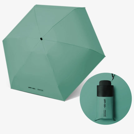 Mini Portable Umbrella Rain Women Windproof Durable 5 Folding Sun Umbrellas(Green)-garmade.com