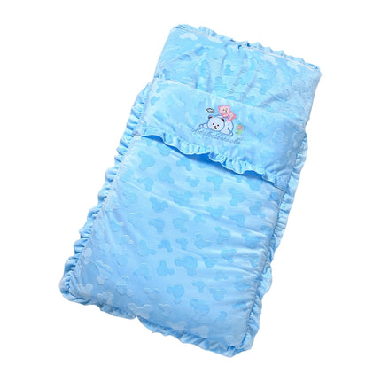 Autumn and Winter Models Thicken Baby Sleeping Bag Cartoon Embroidery Baby Stroller Accessories(Blue)-garmade.com