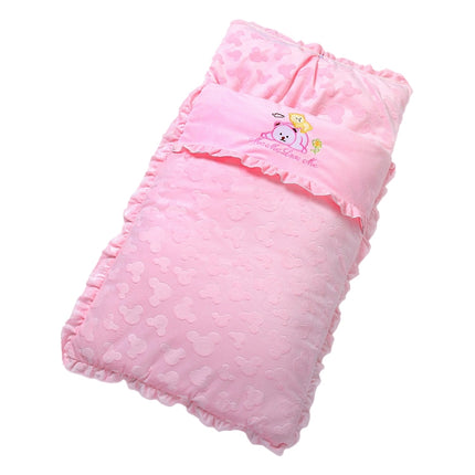 Autumn and Winter Models Thicken Baby Sleeping Bag Cartoon Embroidery Baby Stroller Accessories(Pink)-garmade.com