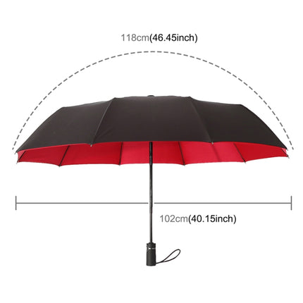 Two-Color Three-Fold Wind-Proof Sunscreen Umbrella(Red)-garmade.com