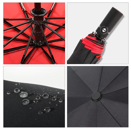 Two-Color Three-Fold Wind-Proof Sunscreen Umbrella(Red)-garmade.com
