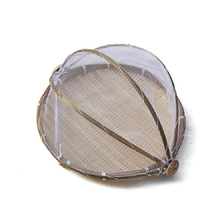 Household Bun Frame Round Dustpan Bamboo Woven Storage Basket, Specification:Primary Color Medium 36 cm-garmade.com