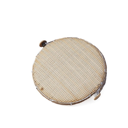 Household Bun Frame Round Dustpan Bamboo Woven Storage Basket, Specification:Primary Color Medium 36 cm-garmade.com