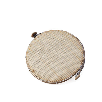 Household Bun Frame Round Dustpan Bamboo Woven Storage Basket, Specification:Primary Color Small 30 cm-garmade.com