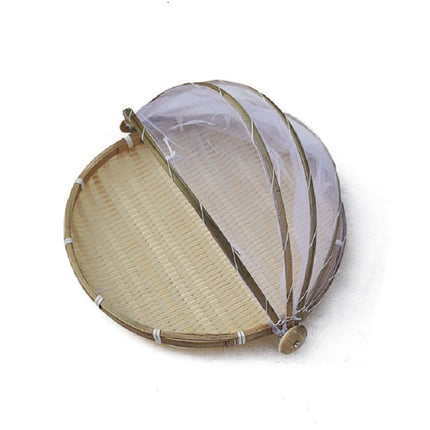 Household Bun Frame Round Dustpan Bamboo Woven Storage Basket, Specification:Primary Color 42 cm-garmade.com