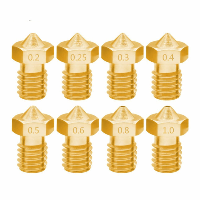 8 PCS Bugatti 3D Printer Accessories E3D-V5 V6 Nozzle M6 Thread Consumables Hot Nozzle, Size:3/0.5mm-garmade.com