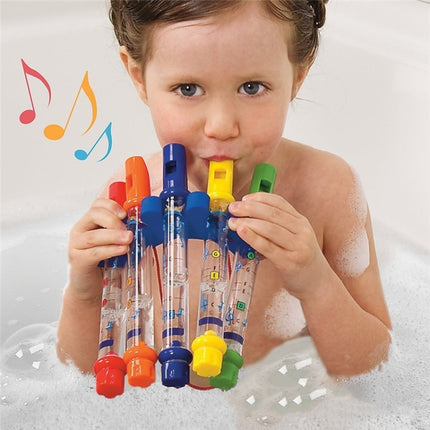 5 PCS/Set Children Colorful Water Flutes Bath Tub Tunes Toys Fun Music Sounds Baby Shower Bath Toy-garmade.com