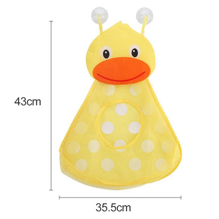 Baby Shower Bath Toys Storage Mesh Bag with Strong Suction Cups(Yellow)-garmade.com