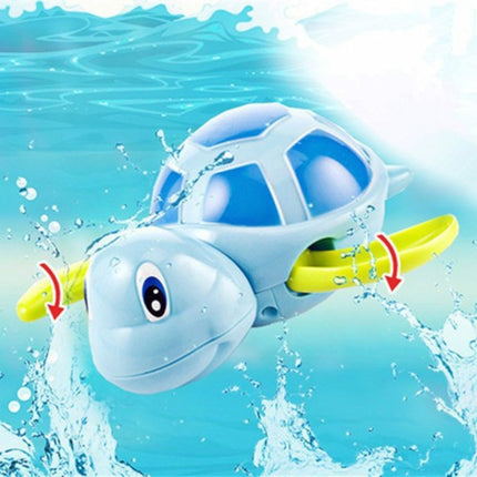 Cartoon Turtle Shape Clockwork Toy Babies Bathing Play Water Toy Children Educational Toy(Light Blue)-garmade.com