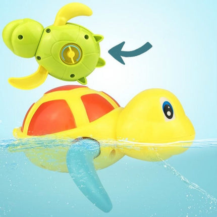 Cartoon Turtle Shape Clockwork Toy Babies Bathing Play Water Toy Children Educational Toy(Orange)-garmade.com