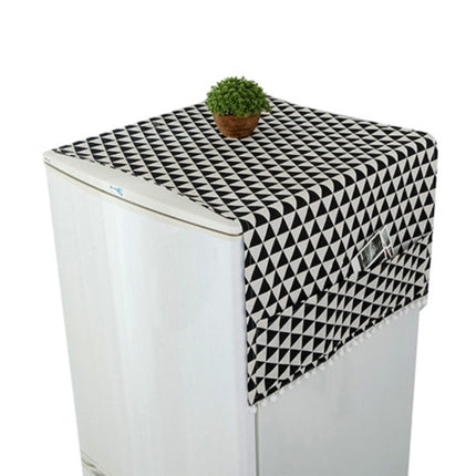 55x130cm Household Washing Machine Dust Cover Kitchen Refrigerator Dustproof Cover(Black Triangle)-garmade.com