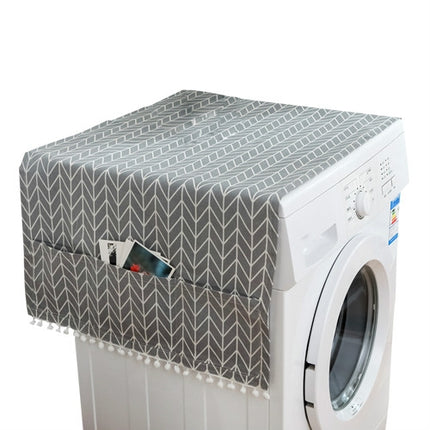 55x130cm Household Washing Machine Dust Cover Kitchen Refrigerator Dustproof Cover(Gray Arrow)-garmade.com