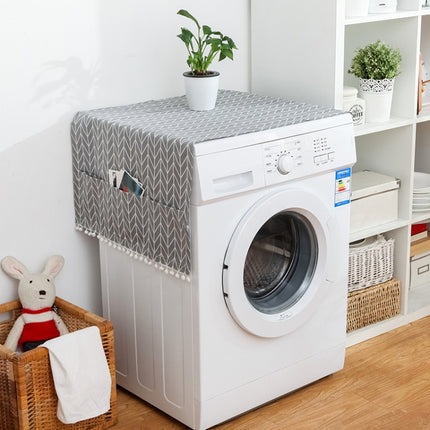 55x130cm Household Washing Machine Dust Cover Kitchen Refrigerator Dustproof Cover(Gray Arrow)-garmade.com