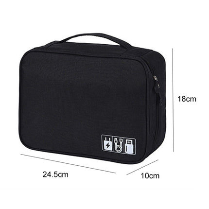 Digital Cable Bag Men Portable Travel Gadgets Pouch Power Cord Charger Headset Organizer(Black)-garmade.com