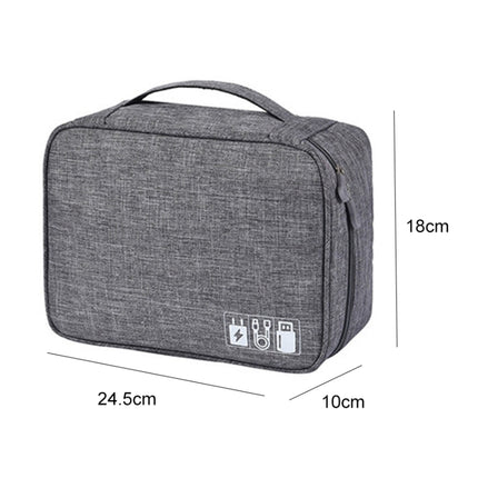 Digital Cable Bag Men Portable Travel Gadgets Pouch Power Cord Charger Headset Organizer(Gray)-garmade.com