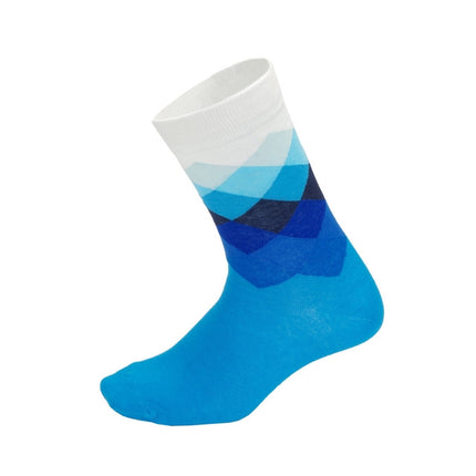 3 Pais Colorful Men Sport Running Wearproof Breathable Riding Hiking Socks(blue)-garmade.com