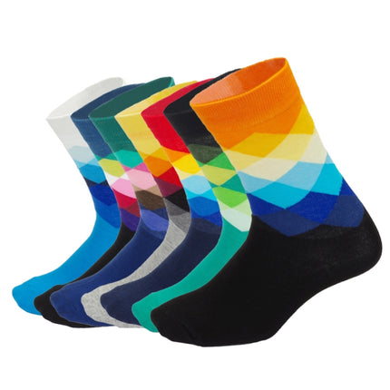 3 Pais Colorful Men Sport Running Wearproof Breathable Riding Hiking Socks(black blue)-garmade.com