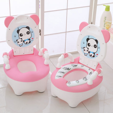 Baby Potty Toilet Bowl Training Seat Portable Urinal Comfortable Backrest Cartoon Cute Toilet(Pink cute dog)-garmade.com