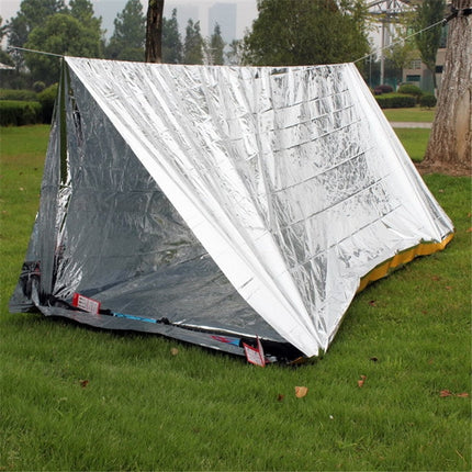 Emergency Simple Tent Outdoor Rescue Blanket First Aid Sunscreen Insulation Blanket, Color:Silver-garmade.com