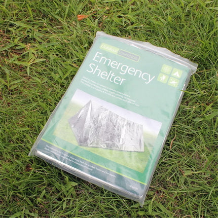 Emergency Simple Tent Outdoor Rescue Blanket First Aid Sunscreen Insulation Blanket, Color:Silver-garmade.com